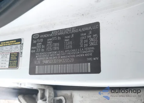 2009 Hyundai Santa Fe Gls from USA, damaged, VIN 5NMSG13D19H320529